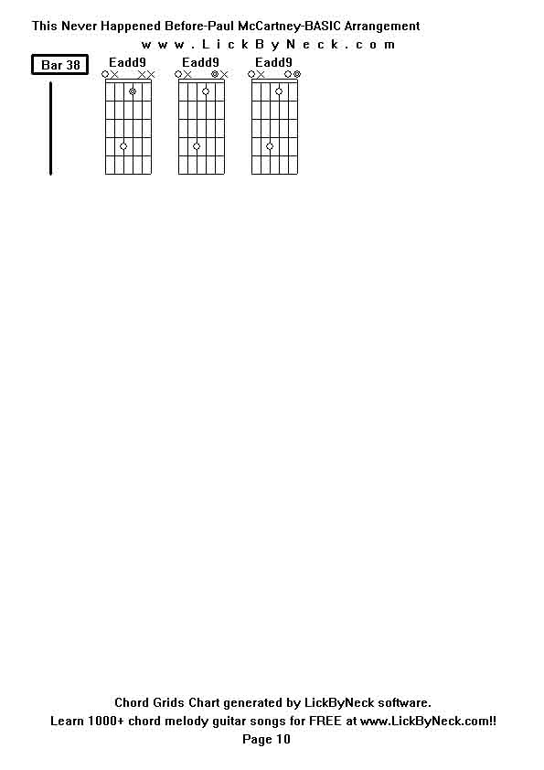 Chord Grids Chart of chord melody fingerstyle guitar song-This Never Happened Before-Paul McCartney-BASIC Arrangement,generated by LickByNeck software.